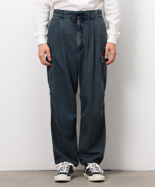 Purple&Yellow（パープルアンドイエロー）の「デニムワイドカーゴパンツ（デニムパンツ・メンズ・チャコール/インディゴブルー・X-SMALL/SMALL/MEDIUM/LARGE）」の8枚目の写真