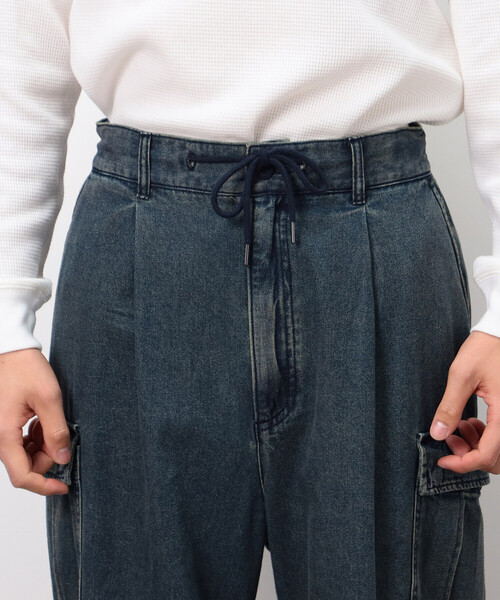 Purple&Yellow（パープルアンドイエロー）の「デニムワイドカーゴパンツ（デニムパンツ・メンズ・チャコール/インディゴブルー・X-SMALL/SMALL/MEDIUM/LARGE）」の10枚目の写真