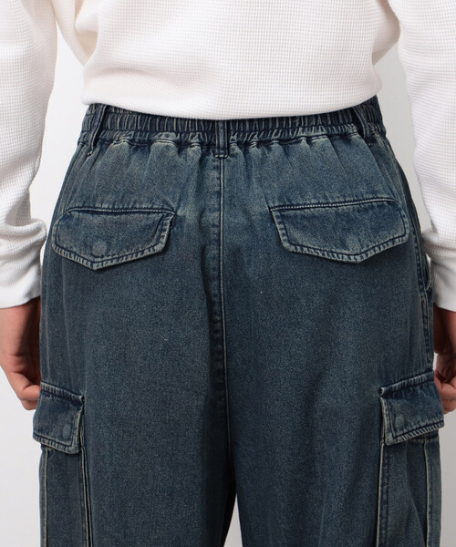 Purple&Yellow（パープルアンドイエロー）の「デニムワイドカーゴパンツ（デニムパンツ・メンズ・チャコール/インディゴブルー・X-SMALL/SMALL/MEDIUM/LARGE）」の11枚目の写真
