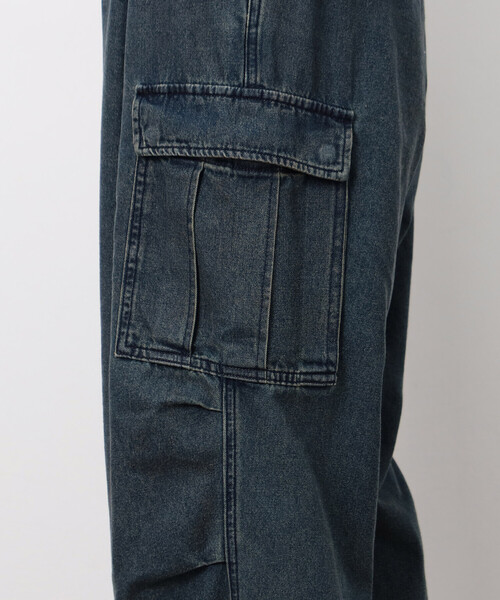 Purple&Yellow（パープルアンドイエロー）の「デニムワイドカーゴパンツ（デニムパンツ・メンズ・チャコール/インディゴブルー・X-SMALL/SMALL/MEDIUM/LARGE）」の13枚目の写真