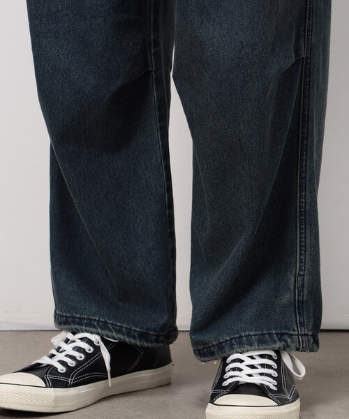 Purple&Yellow（パープルアンドイエロー）の「デニムワイドカーゴパンツ（デニムパンツ・メンズ・チャコール/インディゴブルー・X-SMALL/SMALL/MEDIUM/LARGE）」の14枚目の写真