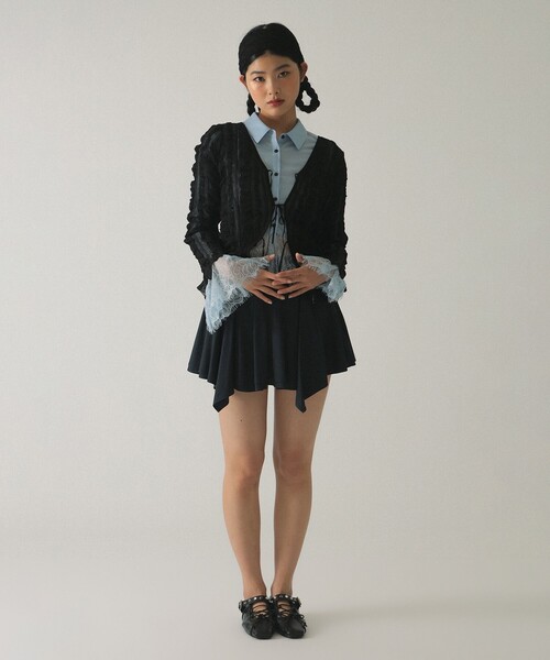 Ray BEAMS(レイビームス)の「イレギュラー ヘム ミニスカート(スカート・レディース・ブラック/チャコールグレー・0/1)」の10枚目の写真