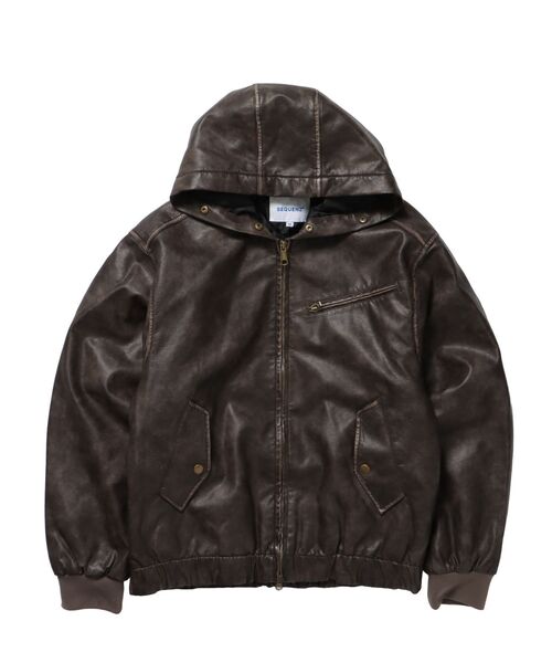SEQUENZ（シークエンズ）】FUR PU HOODIE JKT / フェイクレザー