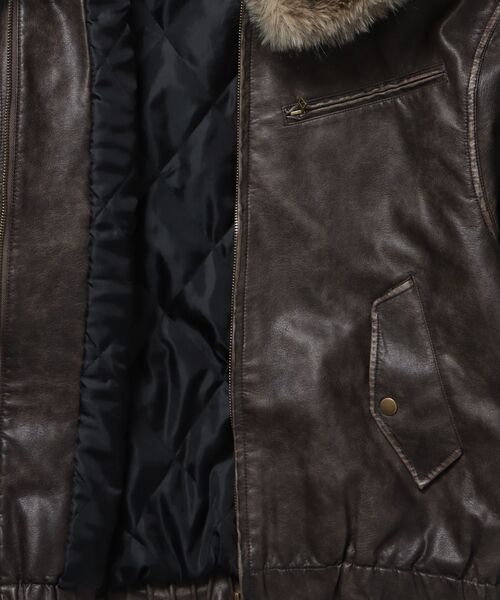 SEQUENZ(シークエンズ)の「フェイクファー×レザー / 中綿フーディジャケット / FUR PU HOODIEJKT(その他アウター・メンズ・ブラウン/ブラック・MEDIUM/LARGE)」の17枚目の写真