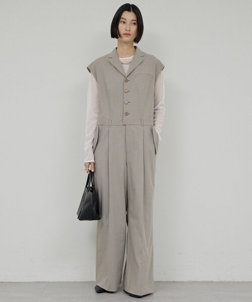 GALLARDAGALANTE(ガリャルダガランテ)の「オールインワン(ワンピース・レディース・グレイッシュベージュ/ブラック・FREE)」の2枚目の写真