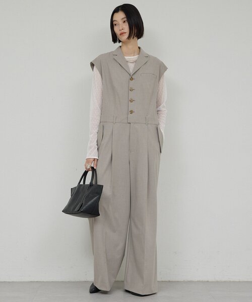 GALLARDAGALANTE(ガリャルダガランテ)の「オールインワン(ワンピース・レディース・グレイッシュベージュ/ブラック・FREE)」の11枚目の写真