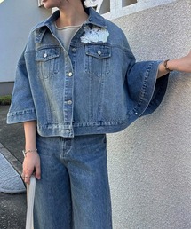 WILLFULLY（ウィルフリー）の「trucker detail denim poncho JK（デニムジャケット）」