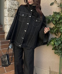 WILLFULLY（ウィルフリー）の「trucker detail denim poncho JK（デニムジャケット）」