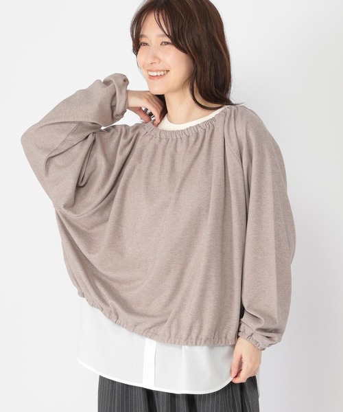 studio CLIP(スタディオクリップ)の「シャツヘムレイヤードロングスリーブTシャツ(Tシャツ/カットソー・レディース・サックスブルー/オフホワイト・MEDIUM/LARGE)」の5枚目の写真