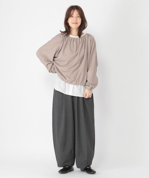 studio CLIP(スタディオクリップ)の「シャツヘムレイヤードロングスリーブTシャツ(Tシャツ/カットソー・レディース・サックスブルー/オフホワイト・MEDIUM/LARGE)」の7枚目の写真