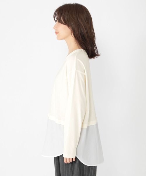 studio CLIP(スタディオクリップ)の「シャツヘムレイヤードロングスリーブTシャツ(Tシャツ/カットソー・レディース・サックスブルー/オフホワイト・MEDIUM/LARGE)」の14枚目の写真