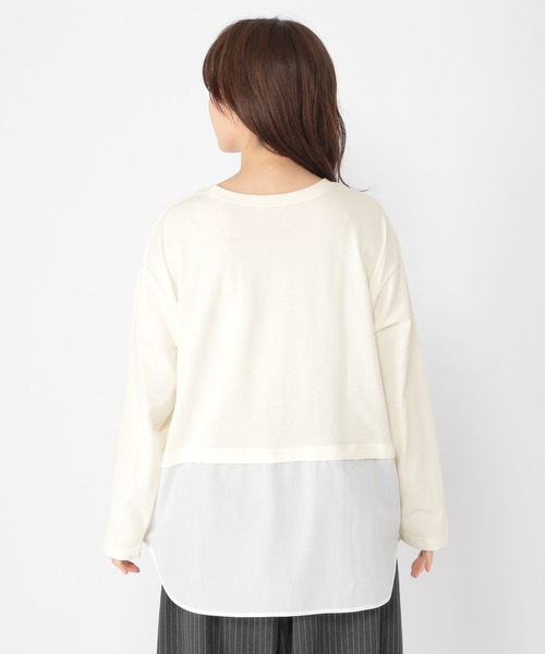 studio CLIP(スタディオクリップ)の「シャツヘムレイヤードロングスリーブTシャツ(Tシャツ/カットソー・レディース・サックスブルー/オフホワイト・MEDIUM/LARGE)」の15枚目の写真