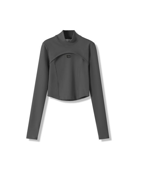 ZENDUST（ジェンダスト）の「Edge Crop Long Sleeve - 3COL（Tシャツ/カットソー・レディース・チャコール/モカ/ブラック・SMALL/MEDIUM）」の9枚目の写真