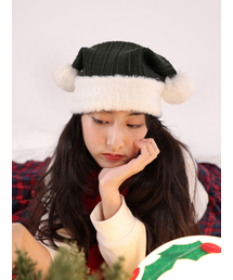 CHOCHOU（チョシュ）の「Unisex Vintage Short Santa Beanie (Green)（ニットキャップ/ビーニー）」