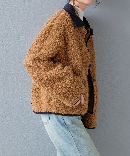 セール】デニムカラーボアジャケット（その他アウター）｜STYLEBLOCK