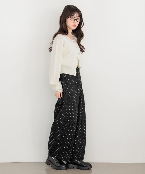 Heather（ヘザー）の「【ウエストサイドボタンで自由にフィット】ハートバレルワイドパンツ　640682（その他パンツ・レディース・ブラック系その他/ピンク/アイボリー・S/M）」の5枚目の写真