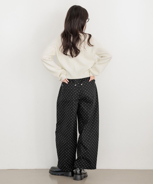 Heather（ヘザー）の「【ウエストサイドボタンで自由にフィット】ハートバレルワイドパンツ　640682（その他パンツ・レディース・ブラック系その他/ピンク/アイボリー・S/M）」の6枚目の写真