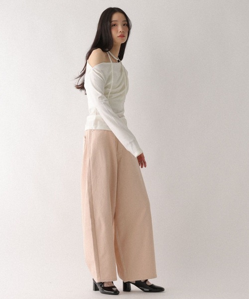 Heather（ヘザー）の「【ウエストサイドボタンで自由にフィット】ハートバレルワイドパンツ　640682（その他パンツ・レディース・ブラック系その他/ピンク/アイボリー・S/M）」の8枚目の写真