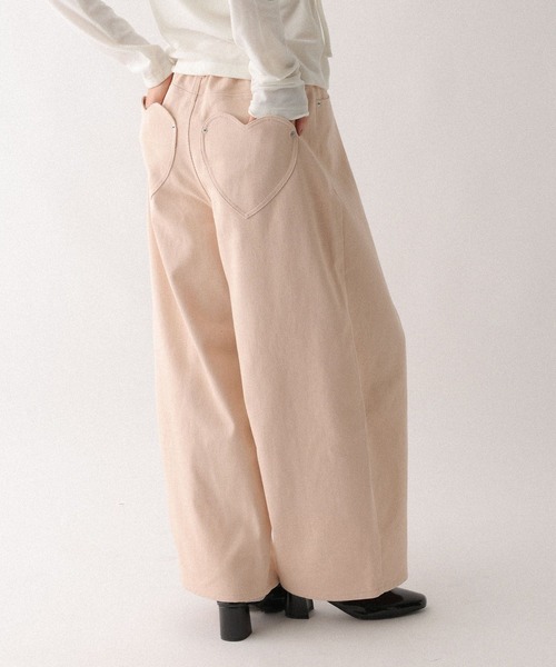 Heather（ヘザー）の「【ウエストサイドボタンで自由にフィット】ハートバレルワイドパンツ　640682（その他パンツ・レディース・ブラック系その他/ピンク/アイボリー・S/M）」の10枚目の写真