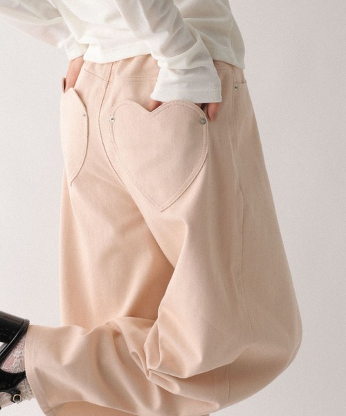 Heather（ヘザー）の「【ウエストサイドボタンで自由にフィット】ハートバレルワイドパンツ　640682（その他パンツ・レディース・ブラック系その他/ピンク/アイボリー・S/M）」の13枚目の写真