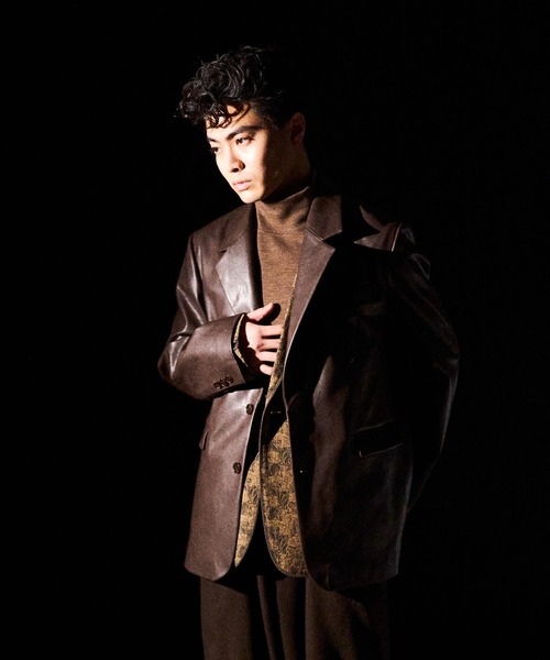 THE BOLDMAN（ザ ボールドマン）の「Synthetic Leather Tailored Jacket  / シンセティックレザーテーラードジャケット（その他アウター・メンズ・ブラック/ブラウン・MEDIUM/LARGE）」の20枚目の写真