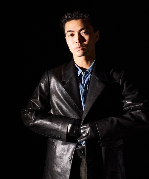 THE BOLDMAN（ザ ボールドマン）の「Synthetic Leather Tailored Jacket  / シンセティックレザーテーラードジャケット（その他アウター・メンズ・ブラック/ブラウン・MEDIUM/LARGE）」の5枚目の写真