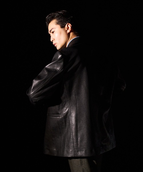 THE BOLDMAN（ザ ボールドマン）の「Synthetic Leather Tailored Jacket  / シンセティックレザーテーラードジャケット（その他アウター・メンズ・ブラック/ブラウン・MEDIUM/LARGE）」の7枚目の写真