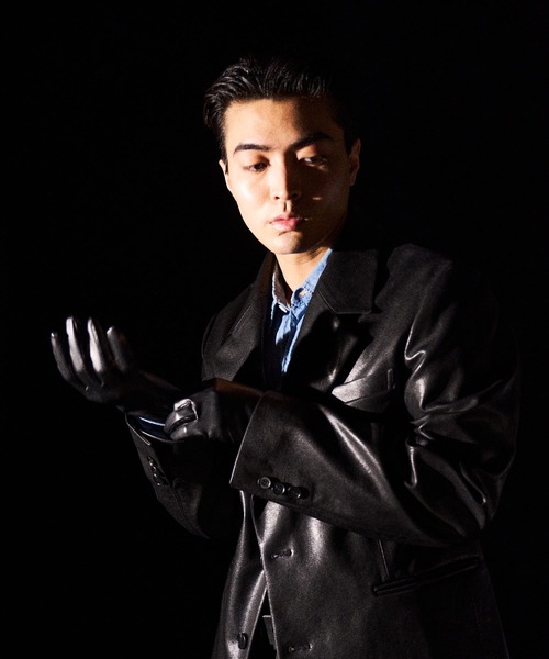 THE BOLDMAN（ザ ボールドマン）の「Synthetic Leather Tailored Jacket  / シンセティックレザーテーラードジャケット（その他アウター・メンズ・ブラック/ブラウン・MEDIUM/LARGE）」の9枚目の写真