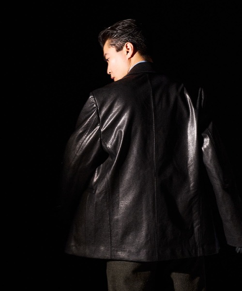 THE BOLDMAN（ザ ボールドマン）の「Synthetic Leather Tailored Jacket  / シンセティックレザーテーラードジャケット（その他アウター・メンズ・ブラック/ブラウン・MEDIUM/LARGE）」の10枚目の写真