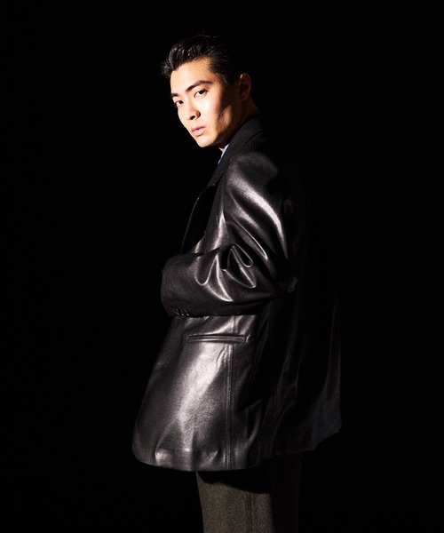 THE BOLDMAN（ザ ボールドマン）の「Synthetic Leather Tailored Jacket  / シンセティックレザーテーラードジャケット（その他アウター・メンズ・ブラック/ブラウン・MEDIUM/LARGE）」の12枚目の写真