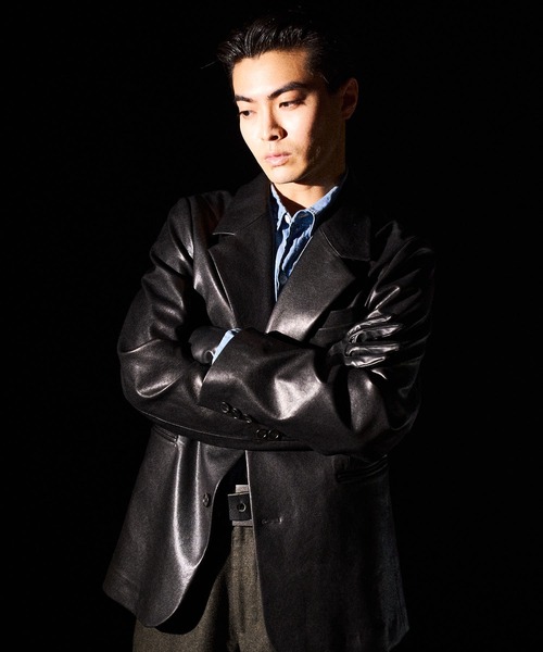 THE BOLDMAN（ザ ボールドマン）の「Synthetic Leather Tailored Jacket  / シンセティックレザーテーラードジャケット（その他アウター・メンズ・ブラック/ブラウン・MEDIUM/LARGE）」の14枚目の写真