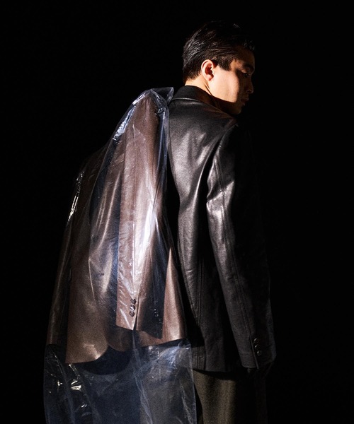 THE BOLDMAN（ザ ボールドマン）の「Synthetic Leather Tailored Jacket  / シンセティックレザーテーラードジャケット（その他アウター・メンズ・ブラック/ブラウン・MEDIUM/LARGE）」の19枚目の写真