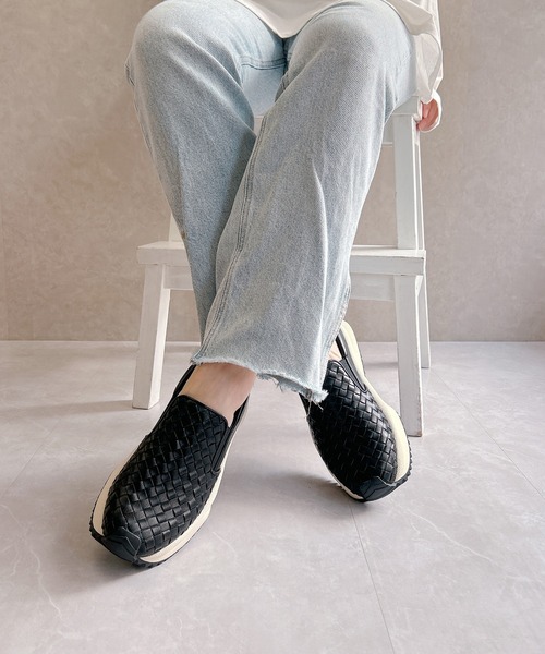 Noubel Voug Relax(ヌーベルヴォーグリラックス)の「上品スニーカー 厚底 編み込みデザイン サイドゴア スリッポンスニーカー【2026新作】(スニーカー・レディース・ブロンズ/ホワイト/ブラック・23cm/22.5cm/25cm/24.5cm/24cm/23.5cm)」の14枚目の写真