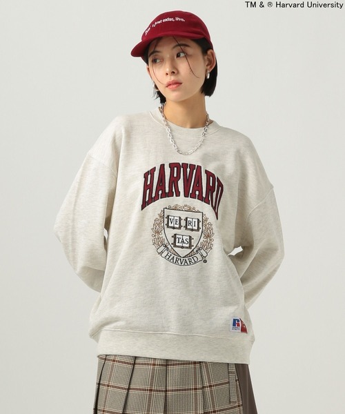 Russell Athletic（ラッセルアスレティック）の「【RUSSELL ATHLETIC (ラッセルアスレティック）】別注カレッジプルオーバー（スウェット・レディース・ボルドー/オフホワイト・FREE）」の2枚目の写真