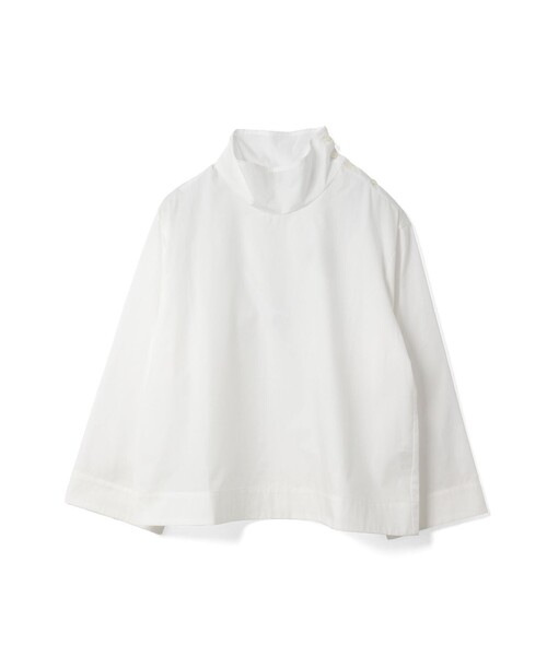 mizuiroind（ミズイロインド）の「mizuiro ind ハイネックシャツ（シャツ/ブラウス・レディース・ブルー/オフホワイト/ベージュ・FREE）」の4枚目の写真