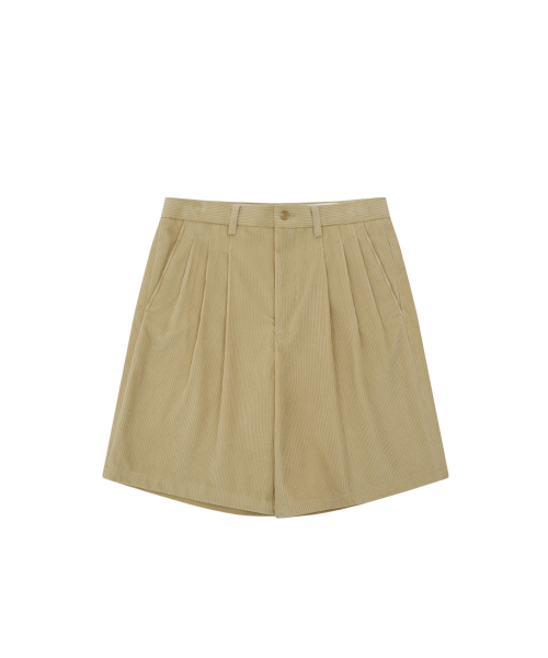 HONGWOOSUNG(ホンウソン)の「3TUCKS SHORTS_IVORY(その他パンツ・メンズ・その他・S/M/L)」の1枚目の写真