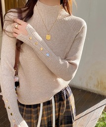 ALTROSE（アルトローズ）の「ニット 袖ボタン リブ ハイネック（ニット/セーター）」