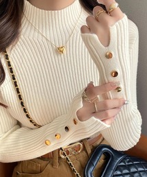 ALTROSE（アルトローズ）の「ニット 袖ボタン リブ ハイネック（ニット/セーター）」