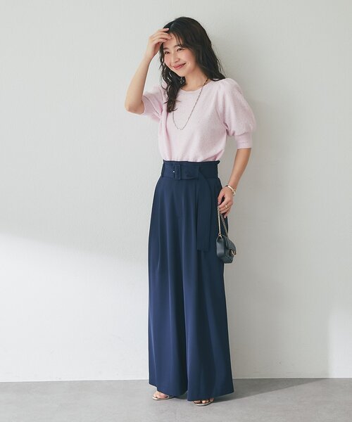 La boutique BonBon(ラブティックボンボン)の「【今すぐお届け】ベルト付きバギーパンツ(その他パンツ・レディース・ライトグレー/ネイビー/ピンク・PS/36/38)」の10枚目の写真