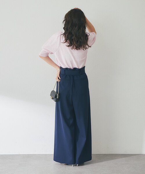 La boutique BonBon(ラブティックボンボン)の「【今すぐお届け】ベルト付きバギーパンツ(その他パンツ・レディース・ライトグレー/ネイビー/ピンク・PS/36/38)」の11枚目の写真