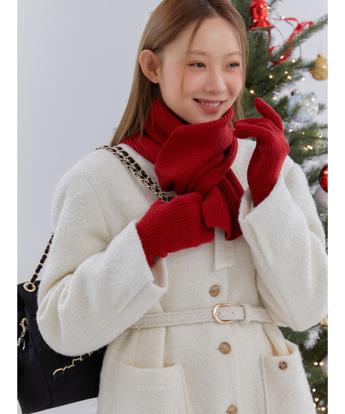ANOETIC（アノエティック）の「ANC COLLARLESS BELT TWEED JACKET_IVORY（その他アウター・レディース・アイボリー・FREE）」の5枚目の写真