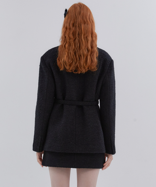 ANOETIC（アノエティック）の「ANC COLLARLESS BELT TWEED JACKET_IVORY（その他アウター・レディース・アイボリー・FREE）」の10枚目の写真
