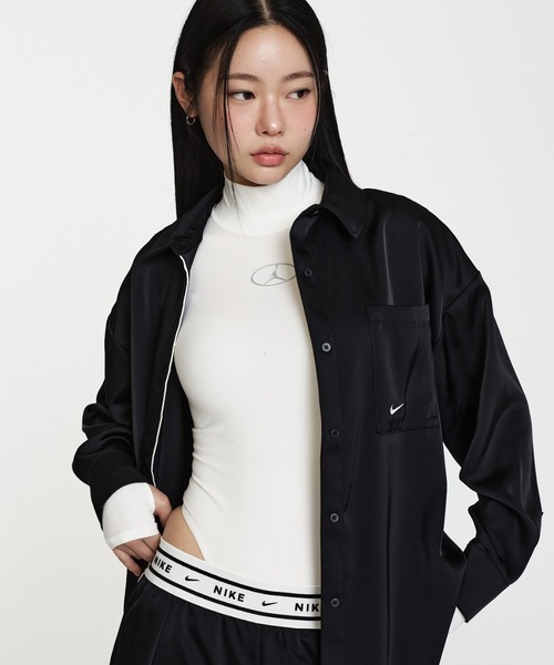 y*o様 新品NIKE プリーツデザイン ジャケット Mサイズ ブラック セール】ナイキ スポーツウェア ウィメンズ オーバーサイズド サテン
