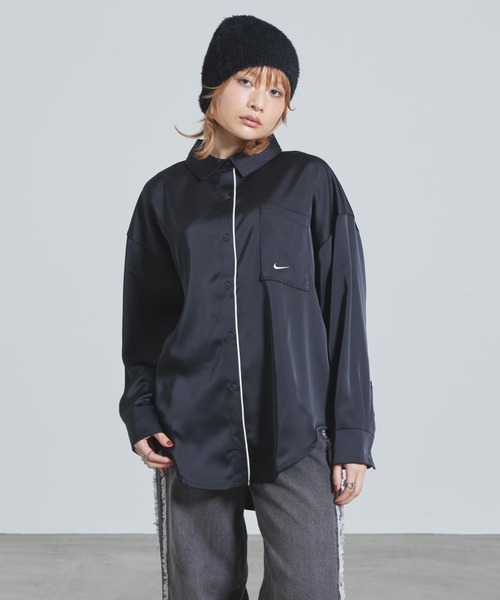 y*o様 新品NIKE プリーツデザイン ジャケット Mサイズ ブラック セール】ナイキ スポーツウェア ウィメンズ オーバーサイズド サテン