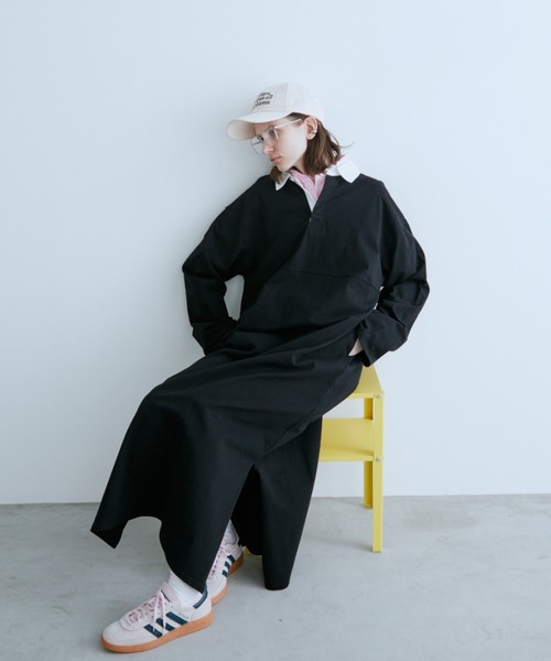 Auntie Rosa Holiday(アンティローザホリデー)の「ラガーマキシワンピース(ワンピース・レディース・チャコールグレー/ブラック・FREE)」の3枚目の写真