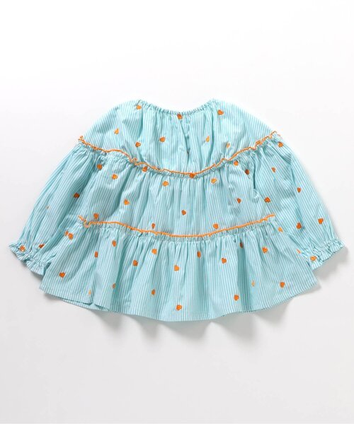 apres les cours（アプレレクール）の「刺繍メローティアードチュニック_ジュニア対応（シャツ/ブラウス・キッズ・インディゴブルー/ミント/グレー・80/90/100/110/120/130/140）」の14枚目の写真