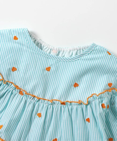 apres les cours（アプレレクール）の「刺繍メローティアードチュニック_ジュニア対応（シャツ/ブラウス・キッズ・インディゴブルー/ミント/グレー・80/90/100/110/120/130/140）」の15枚目の写真