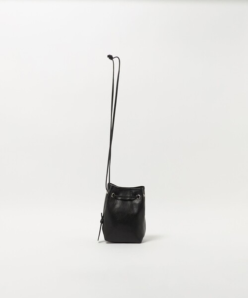 BEAUTY&YOUTH UNITED ARROWS（ビューティーアンドユースユナイテッドアローズ）の「＜LA UNIQA＞レザー 巾着 バッグ（ハンドバッグ・メンズ・ブラック・FREE）」の3枚目の写真