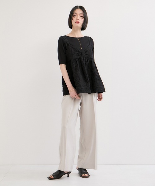 le cercle ADAM ET ROPE'(ルセルクルアダムエロペ)の「フクレジャガードキャミソール(キャミソール・レディース・キナリ/ブラック・FREE)」の15枚目の写真