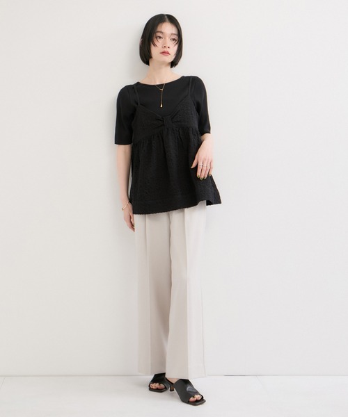 le cercle ADAM ET ROPE'(ルセルクルアダムエロペ)の「フクレジャガードキャミソール(キャミソール・レディース・キナリ/ブラック・FREE)」の16枚目の写真